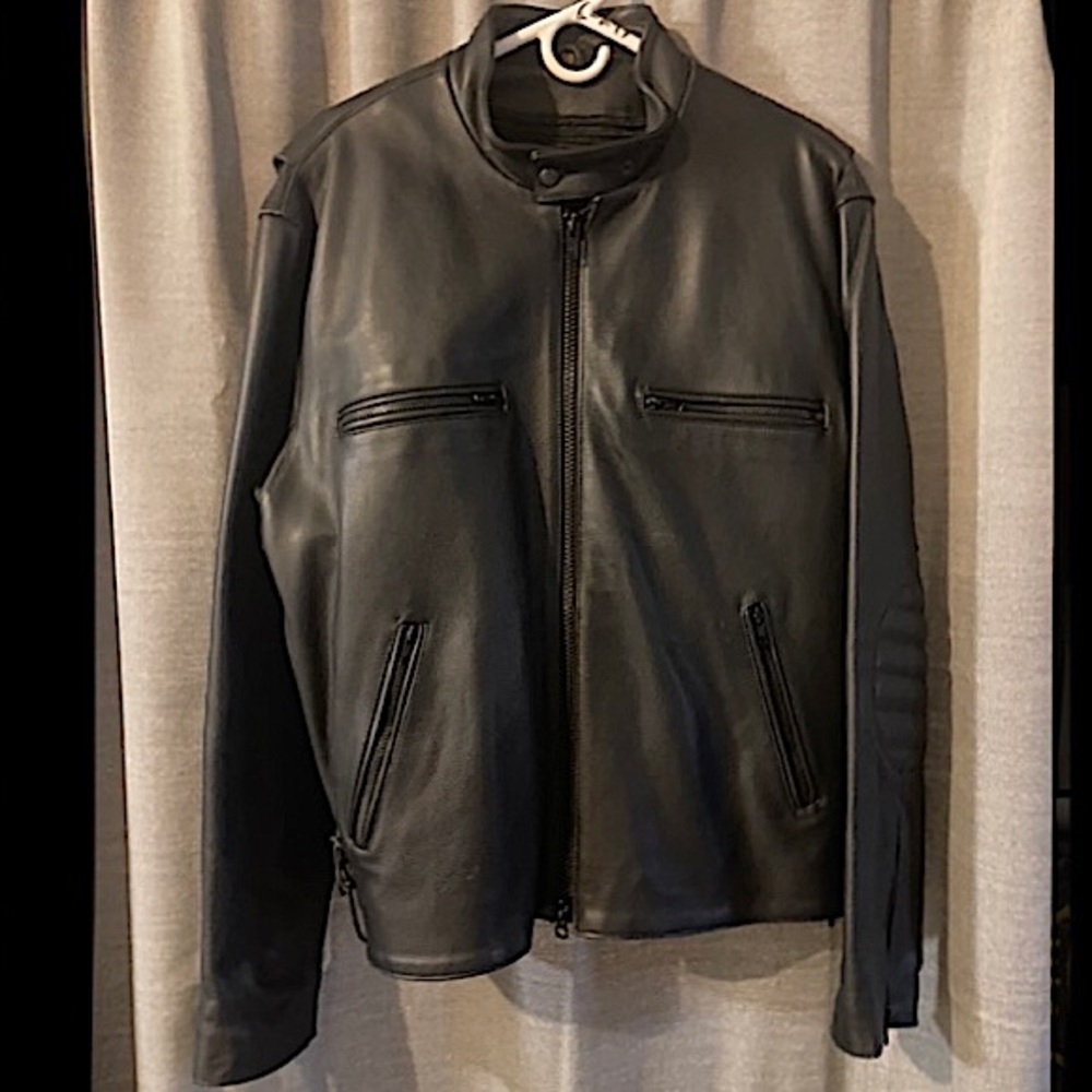 ❄️Vintage men's genuine leather motorcycle jacket